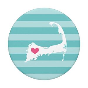 Cape Cod Heart | Cute Cape Cod Map Silhouette PopSockets PopGrip: Swappable Grip for Phones & Tablets