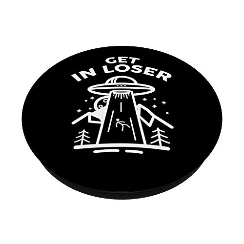 Retro Vintage Get In Loser Alien Funny Gift PopSockets PopGrip: Swappable Grip for Phones & Tablets