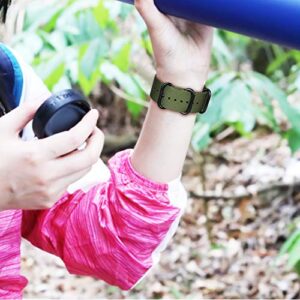 Fintie Band Compatible with Garmin Vivoactive 3/Garmin Venu Sq/Venu 2 Plus, 20mm Soft Nylon Replacement Strap Band Compatible Samsung Galaxy 42mm/Galaxy Watch 3 41mm/Galaxy Watch Active 2 40mm/44mm, Olive