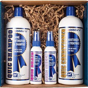 exhibitor's Quic Shampoo and Conditioner 64 Oz with Free Quic Braid and Quic Sheen Detangler