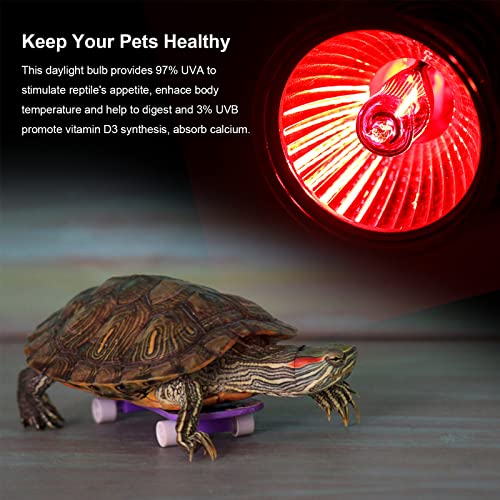 Eboxer Pet Reptile Heat Lamp UVA UVB Heating Light Bulb Pet Full Spectrum Sunlight Lamp for Reptile Amphibian and Incubating Chicken Use, etc (50w)