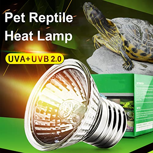 Eboxer Pet Reptile Heat Lamp UVA UVB Heating Light Bulb Pet Full Spectrum Sunlight Lamp for Reptile Amphibian and Incubating Chicken Use, etc (50w)