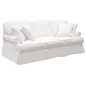 Sunset Trading Horizon Slipcovered Warm White Sofa, Small,