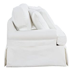 Sunset Trading Horizon Slipcovered Warm White Sofa, Small,