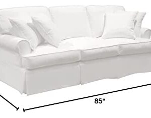 Sunset Trading Horizon Slipcovered Warm White Sofa, Small,