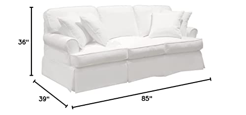 Sunset Trading Horizon Slipcovered Warm White Sofa, Small,