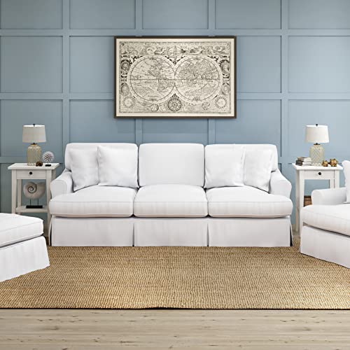 Sunset Trading Horizon Slipcovered Warm White Sofa, Small,