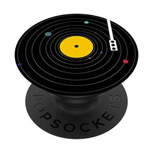 vinyl record solar system retro pop socket popsockets popgrip: swappable grip for phones & tablets
