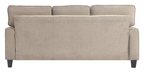 Serta Palisades Sofas with Storage 1 Modern Design, Track Arms, Foam-Filled Cushions, Easy-to-Clean Fabric Upholstery, 77", Soft Beige