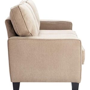 Serta Palisades Sofas with Storage 1 Modern Design, Track Arms, Foam-Filled Cushions, Easy-to-Clean Fabric Upholstery, 77", Soft Beige