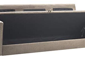 Serta Palisades Sofas with Storage 1 Modern Design, Track Arms, Foam-Filled Cushions, Easy-to-Clean Fabric Upholstery, 77", Soft Beige