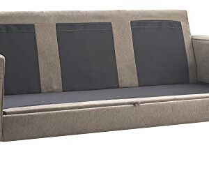 Serta Palisades Sofas with Storage 1 Modern Design, Track Arms, Foam-Filled Cushions, Easy-to-Clean Fabric Upholstery, 77", Soft Beige