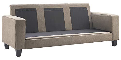 Serta Palisades Sofas with Storage 1 Modern Design, Track Arms, Foam-Filled Cushions, Easy-to-Clean Fabric Upholstery, 77", Soft Beige