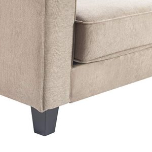 Serta Palisades Sofas with Storage 1 Modern Design, Track Arms, Foam-Filled Cushions, Easy-to-Clean Fabric Upholstery, 77", Soft Beige