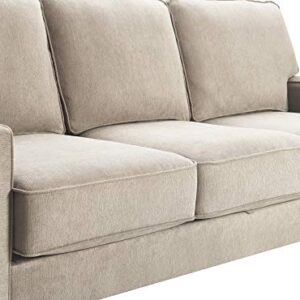 Serta Palisades Sofas with Storage 1 Modern Design, Track Arms, Foam-Filled Cushions, Easy-to-Clean Fabric Upholstery, 77", Soft Beige