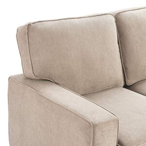 Serta Palisades Sofas with Storage 1 Modern Design, Track Arms, Foam-Filled Cushions, Easy-to-Clean Fabric Upholstery, 77", Soft Beige