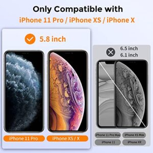 UNBREAKcable Screen Protector for iPhone 11 Pro / iPhone XS / iPhone X 5.8", [2-Pack] [Double Shatterproof Tempered Glass] [Easy Installation Frame] [99.99% HD Clear] [9H Hardness] [Bubble Free] [Case Friendly] [Full Coverage] [ Anti-Fingerprint]