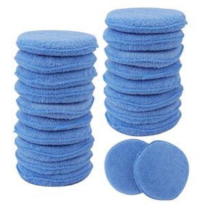 fasmov microfiber applicator pads wax applicator-20 pack, blue