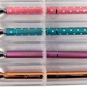 4PCS Crystal Ball Diamond Pen Metal Ballpoint Pen with Big Crystal Diamond Funky Design Queen's Scepter Crown Style Office Supplies 1.0mm Black Ink with Gift Box by Kamay's (Rose+Rose Gold+Pink+Blue)