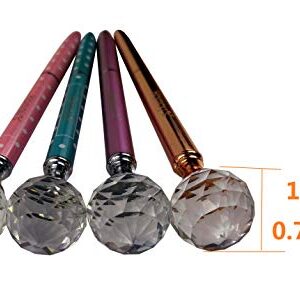 4PCS Crystal Ball Diamond Pen Metal Ballpoint Pen with Big Crystal Diamond Funky Design Queen's Scepter Crown Style Office Supplies 1.0mm Black Ink with Gift Box by Kamay's (Rose+Rose Gold+Pink+Blue)