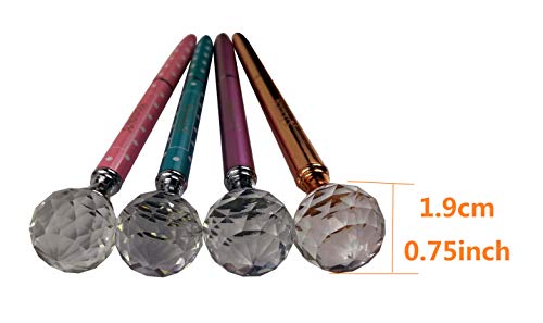 4PCS Crystal Ball Diamond Pen Metal Ballpoint Pen with Big Crystal Diamond Funky Design Queen's Scepter Crown Style Office Supplies 1.0mm Black Ink with Gift Box by Kamay's (Rose+Rose Gold+Pink+Blue)