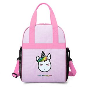 mommore lunch box portable unicorn lunch bag insulated lunch tote bag, purple