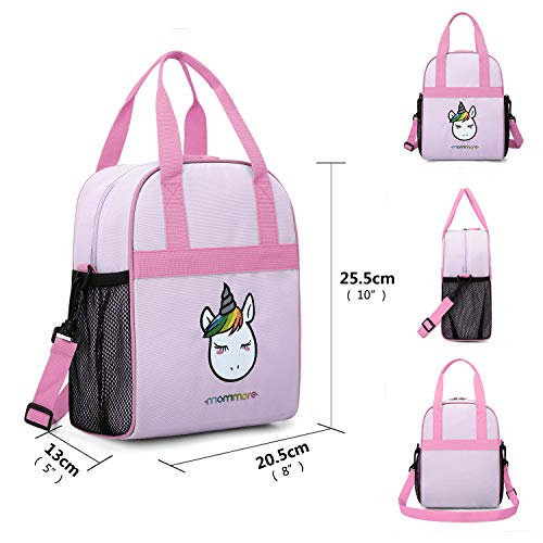 mommore Lunch Box Portable Unicorn Lunch Bag Insulated Lunch Tote Bag, Purple