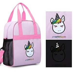 mommore Lunch Box Portable Unicorn Lunch Bag Insulated Lunch Tote Bag, Purple