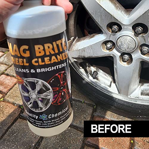 Quality Chemical Mag Brite - Acid Wheel and Rim Cleaner formulated to Safely Remove Brake dust and Heavy Road Film.-2 Gallon case