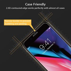 UNBREAKcable Screen Protector for iPhone SE 2022/SE 2020, iPhone 8/7 [2-Pack] - [Easy Installation Frame] [Double Hardness] [Bubble Free] Tempered Glass Screen Protector for iPhone SE/8/7-4.7 Inch