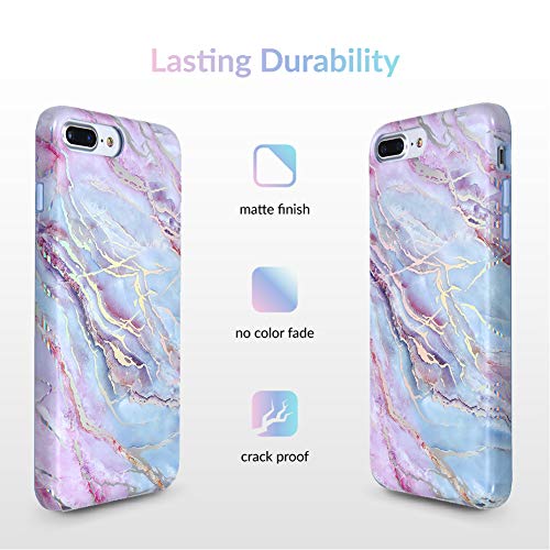 Velvet Caviar Compatible with iPhone 8 Plus Case & iPhone 7 Plus Case Marble for Women & Girls - Cute Protective Phone Cases (Pink Iridescent Holographic Blue)