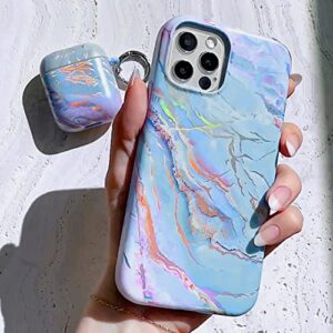 Velvet Caviar Compatible with iPhone 8 Plus Case & iPhone 7 Plus Case Marble for Women & Girls - Cute Protective Phone Cases (Pink Iridescent Holographic Blue)