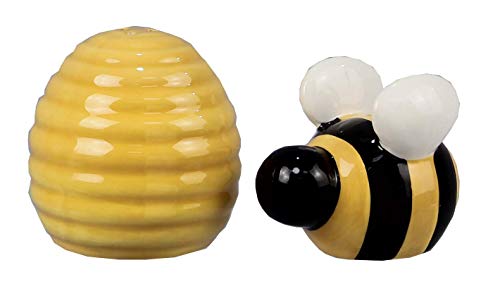 youngs Inc Ceramic Bee Salt & Pepper Set, Multi