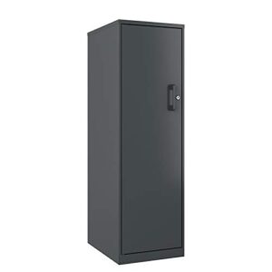 hirsh industries space solutions metal 4 shelf personal storage locker cabinet, charcoal, fully assembled