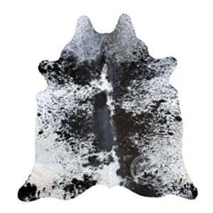 Genuine Salt and Pepper Black and White Cowhide Rug 6 x 7 ft. 180 x 210 cm