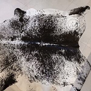 Genuine Salt and Pepper Black and White Cowhide Rug 6 x 7 ft. 180 x 210 cm