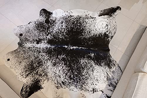 Genuine Salt and Pepper Black and White Cowhide Rug 6 x 7 ft. 180 x 210 cm