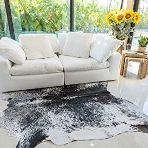 Genuine Salt and Pepper Black and White Cowhide Rug 6 x 7 ft. 180 x 210 cm