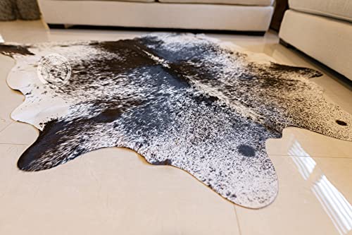 Genuine Salt and Pepper Black and White Cowhide Rug 6 x 7 ft. 180 x 210 cm