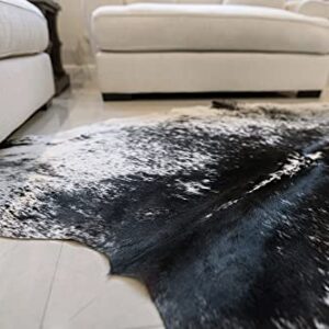 Genuine Salt and Pepper Black and White Cowhide Rug 6 x 7 ft. 180 x 210 cm