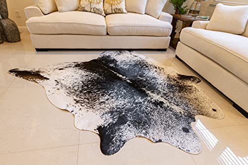 Genuine Salt and Pepper Black and White Cowhide Rug 6 x 7 ft. 180 x 210 cm