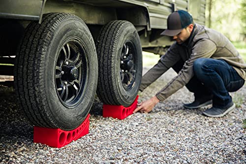 ANDERSEN HITCHES | RV and Trailer Accessories | Single Camper Leveler Block w/Rubber mat | Camper Leveling System | Outdoor Camping Levels | 3604