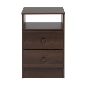 Prepac Astrid 2-Drawer Nightstand, Espresso