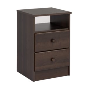 Prepac Astrid 2-Drawer Nightstand, Espresso