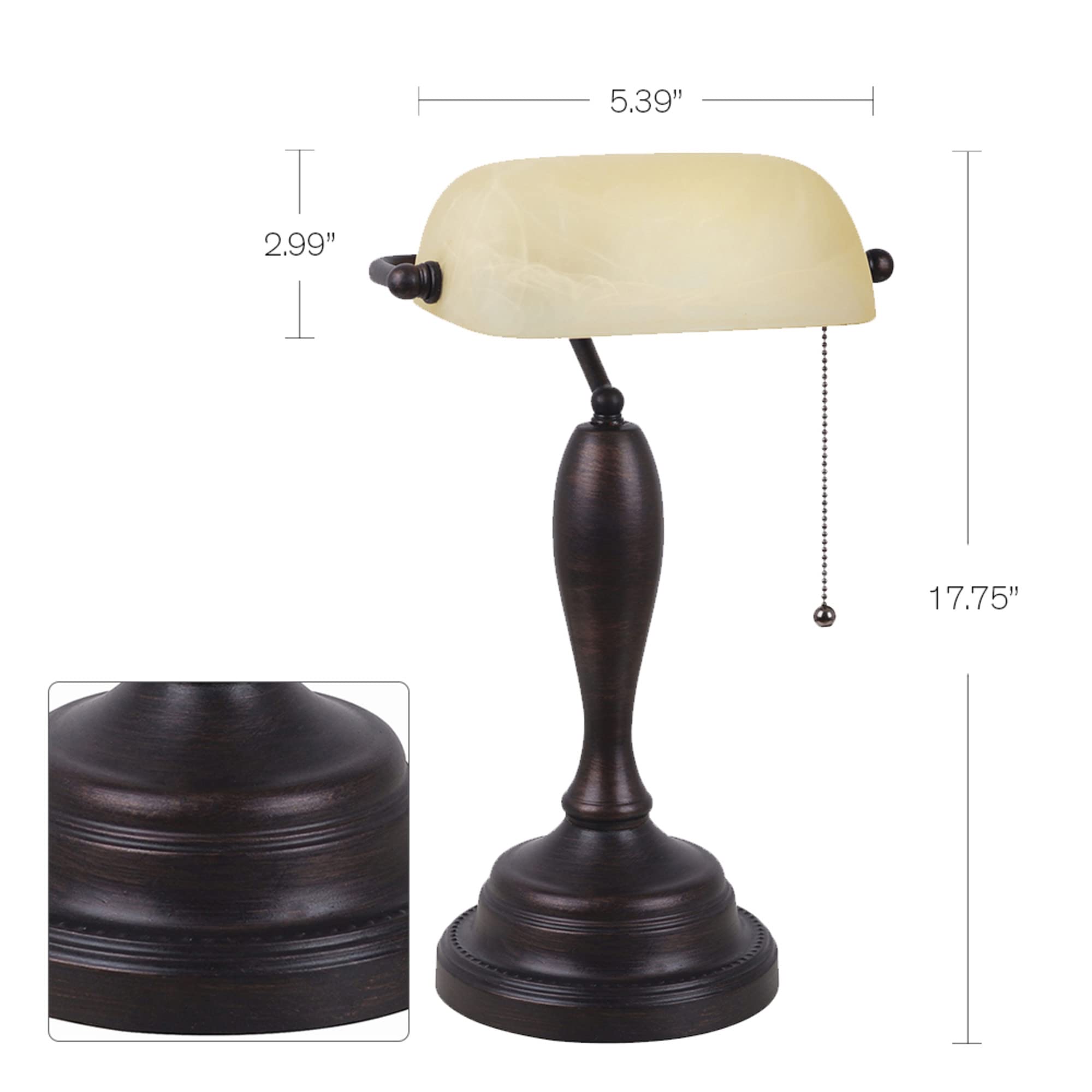 Catalina 21469-000 Traditional Desk Lamp, 17.75", Bronze