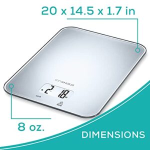 Our Brand - innoHaus Multi-Function Kitchen Food Scale, Digital Display with Tare Function, Precise, Measures in g, oz, lb:oz, ml, fl.oz with Auto-Off, Silver