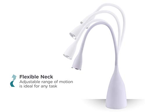 BLACK+DECKER LED Desk Lamp, Gooseneck Task Light, Dimmable with 3 Color Modes