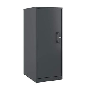 hirsh industries space solutions metal 3 shelf personal storage locker cabinet, charcoal, fully assembled