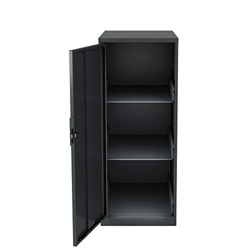Hirsh Industries Space Solutions Metal 3 Shelf Personal Storage Locker Cabinet, Charcoal, Fully Assembled