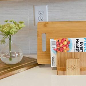 Cutting Board Organizer Natural Bamboo Kitchen Pantry Rack Cabinet Organizer for Cutting Board, Dish, Bakeware, Plate, Pot Lid, Cook Books, Book Stand Holder by: Kozy Kitchen 